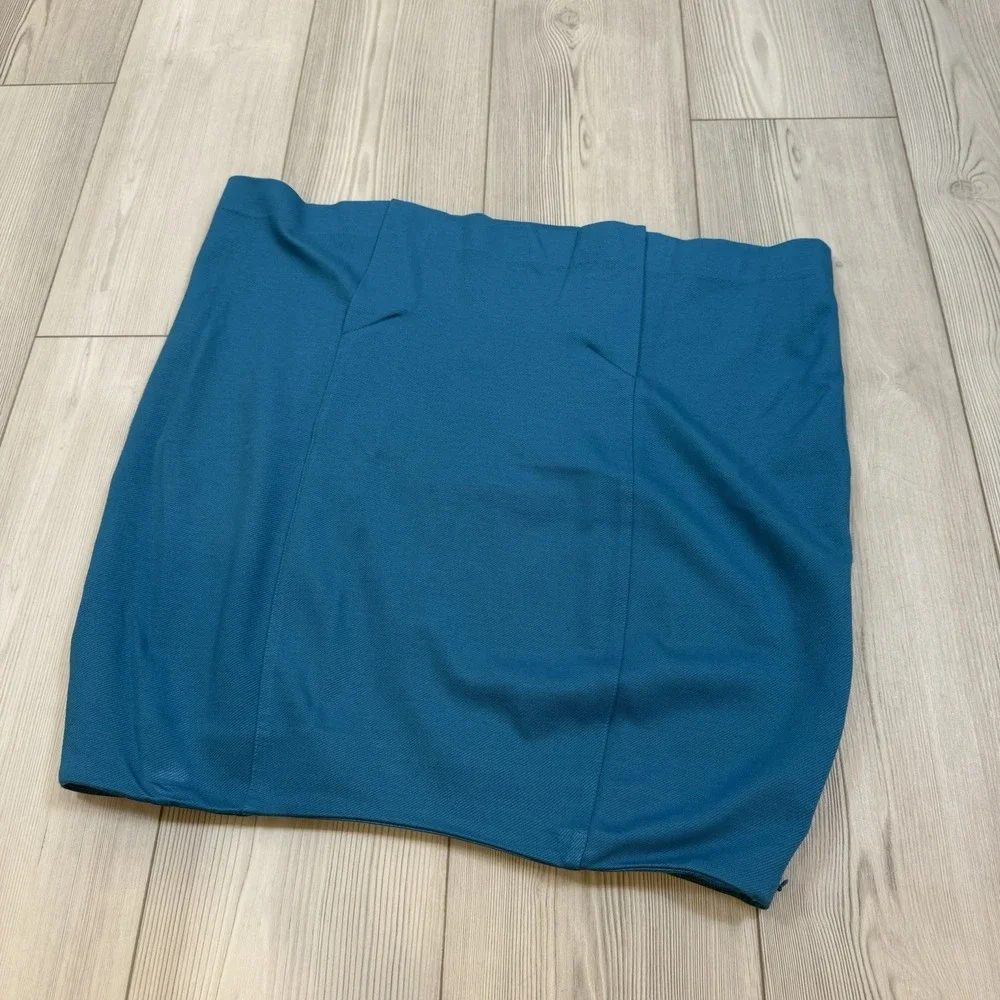 Cabi Skirt Womens‎ 14 Sigourney Pencil Straight Turquoise Office Stretch 3220